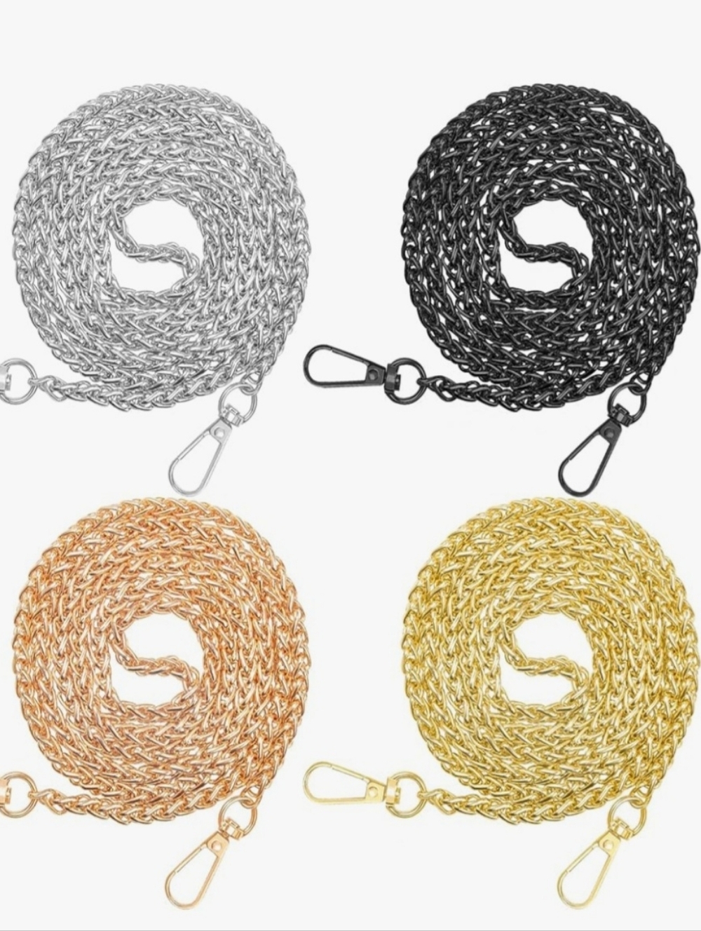 Metal Purse Chains - Choice Of One In Silver, Black, Antique Gold, Or Gold